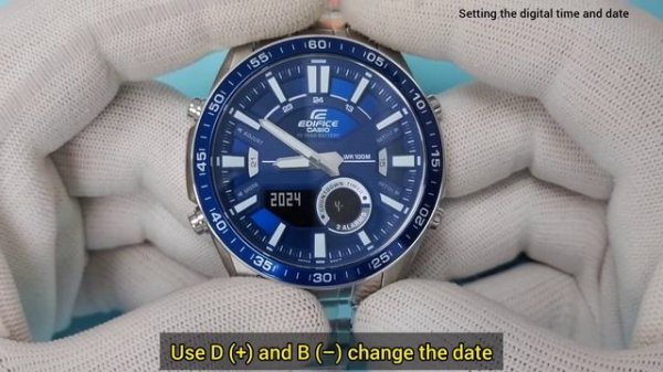 How to set time on Casio Edifice EFV-C100 (Module 5479)