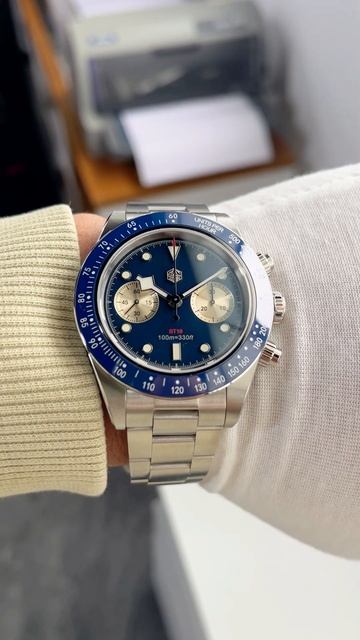 San Martin New Green & Blue Panda BB Chronograph Watch Seagull ST1901 смотреть онлайн