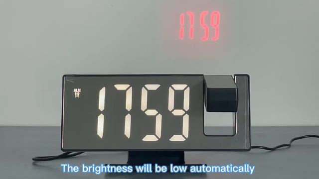 EK-3618 7.5inches Projection LED Mirror Alarm Clock With Brightness,Snooze