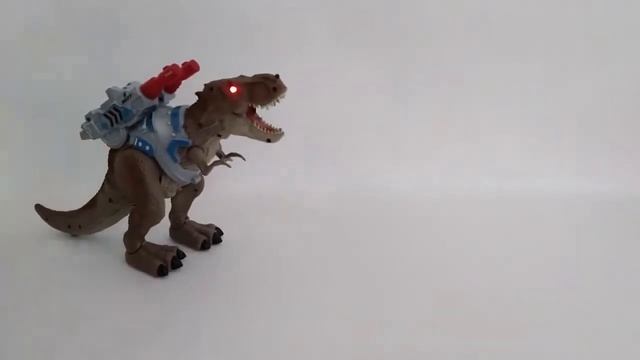 Динозавр на батарейках, музичний ІК пістолет, ходить, дихає паром, підсвічування очей смотреть онлайн