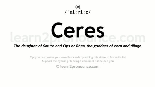 Pronunciation of Ceres | Definition of Ceres смотреть онлайн