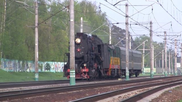 Паровоз Л-5259 и ЧМЭ3-6724 между пл. Малаховка и Красково смотреть онлайн