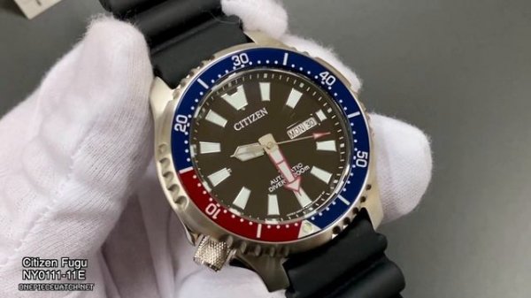 นาฬิกาดำน้ำ สุดสปอร์ต กระจกเเซฟไฟร์กันรอย Citizen Fugu Pepsi NY0110-13E และ Fugu Batman NY0111-11E