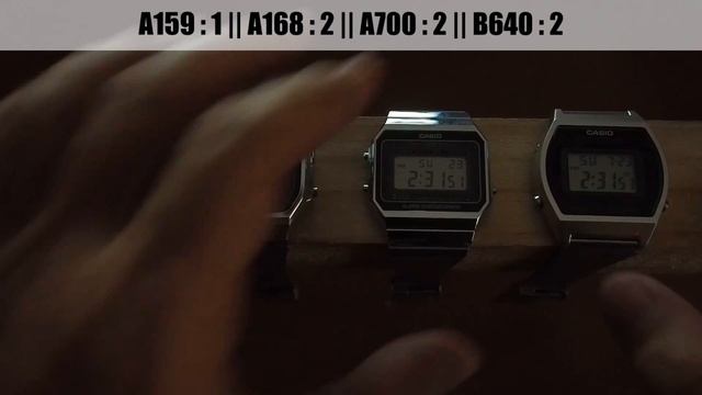 Casio Retro Digital Comparison : A159 (A158), A168, A700, B640 (A159W/A158W, A168W, A700W, B640W) смотреть онлайн