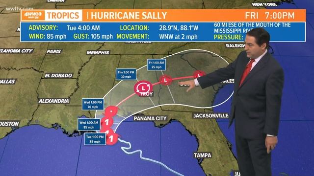 Tuesday 4 am Hurricane Sally update: No longer expected to be category-2 смотреть онлайн