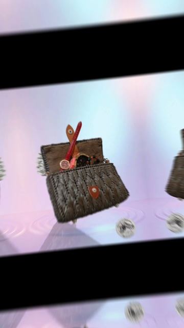 сумочка вышитая ротангом на канве, узор "Листики" смотреть онлайн