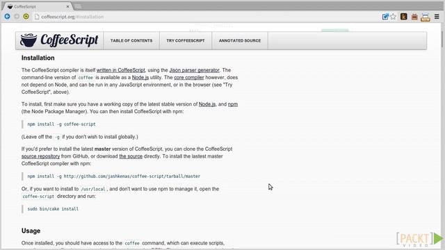 Building an Application with CoffeeScript Tutorial: Concepts and Usage | packtpub.com смотреть онлайн