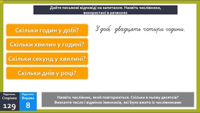 Навчаюся вживати правильні форми числівників на позначення часу протягом доби смотреть онлайн