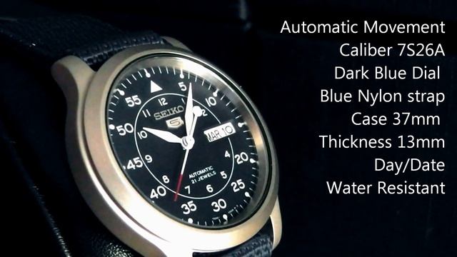 SEIKO 5 Blue Navy SNK807K2 Automatic Military Watch смотреть онлайн