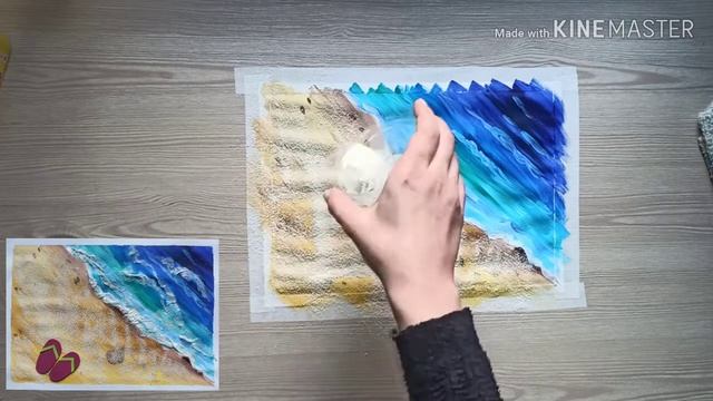 Рисование для детей/малювання для дітей. "Морський берег". малюнок Робота з фактурами смотреть онлайн