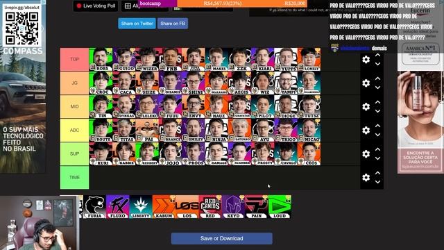 🚨 ABSOLUT, TAKESHI e ZAN FIZERAM UMA TIER LIST do CBLOL 2024.2! A MAIS AÇUCARADA de TODAS смотреть онлайн