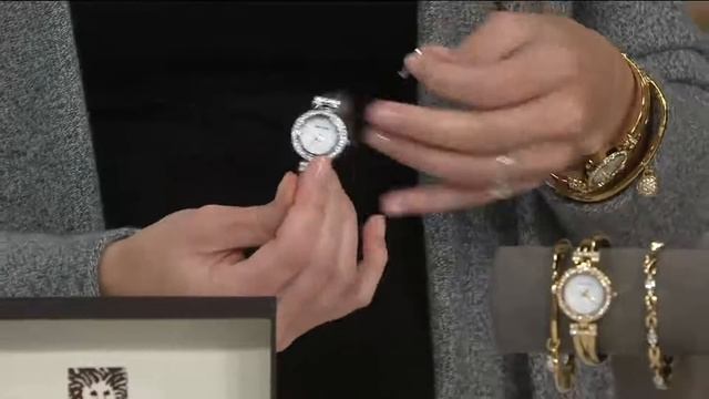 Anne Klein Crystal Bangle Watch and Bracelet Set on QVC смотреть онлайн