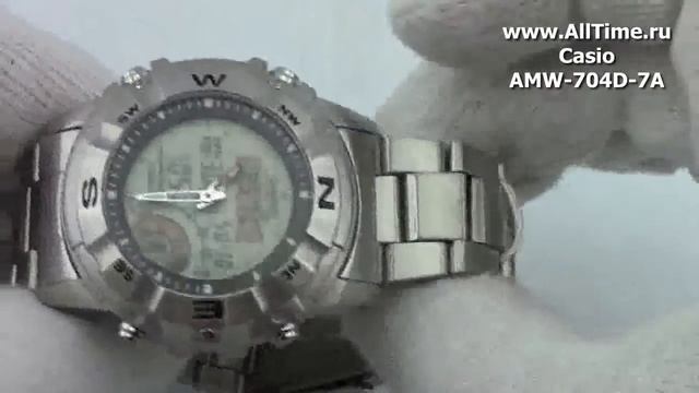 Обзор. Мужские наручные японские часы Casio Protrek AMW-704D-7A смотреть онлайн