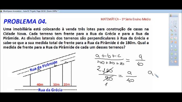 APLICAÇÃO I PROPORÇÃO E TEOREMA DE TALES