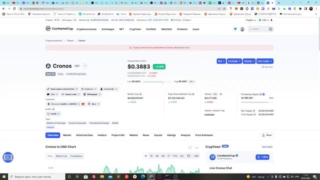 Взаимосвязь Cronos и Crodo, а также предполагаемый листинг на Crypto.com. смотреть онлайн