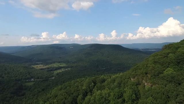 Drone Slack Line Leads To Sequatchie Valley Panorama