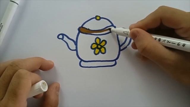 Bolalar uchun Choynak rasm chizish/Drawing flower Kettle for children/Рисование Чайник для детей смотреть онлайн