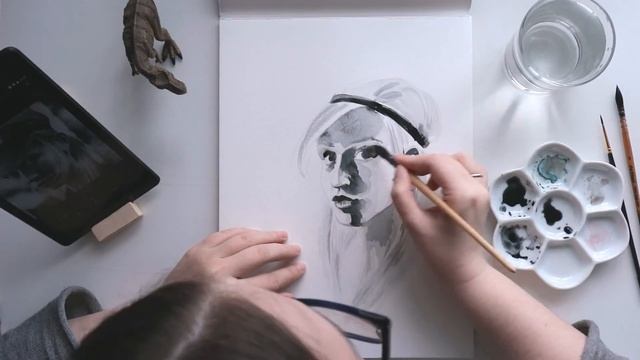 RanRanZima Art #31. Watercolor portrait. смотреть онлайн