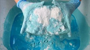 Dry laundry paste + gel and powder 🤍💙Squeezing sponges asmr