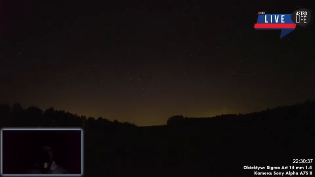Zorza polarna w Polsce i przelot deorbitowanego Falcona 9 - Niebo na żywo 281 смотреть онлайн