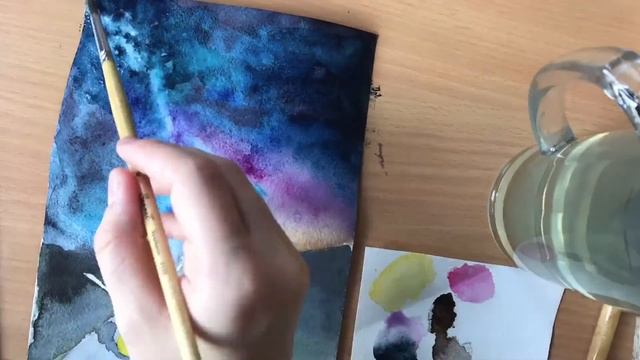Открытка акварелью [ процесс рисования | DIY ] смотреть онлайн