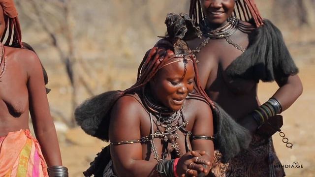 Young girls dance. African Tribe Himba. Namibia смотреть онлайн