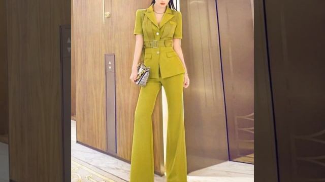 Women formal pant suit business worker suit spring outfit for summer 2023-2024 смотреть онлайн