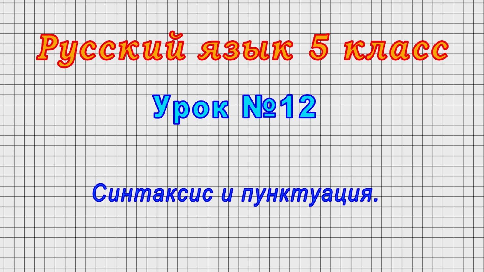 Русский язык 5 класс (Урок№12 - Синтаксис и пунктуация.) смотреть онлайн