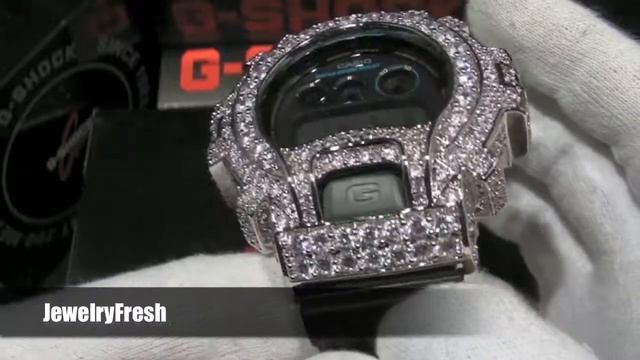 Exclusive Rhodium Big Bling Stone Bezel Custom Casio DW6900 Iced Out G-Shock - G-Shock X-Large Face смотреть онлайн