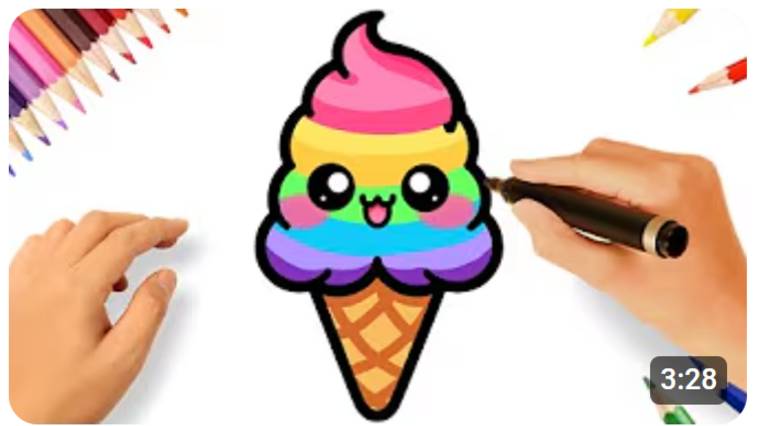 CÓMO DIBUJAR UN HELADO FACIL🍦