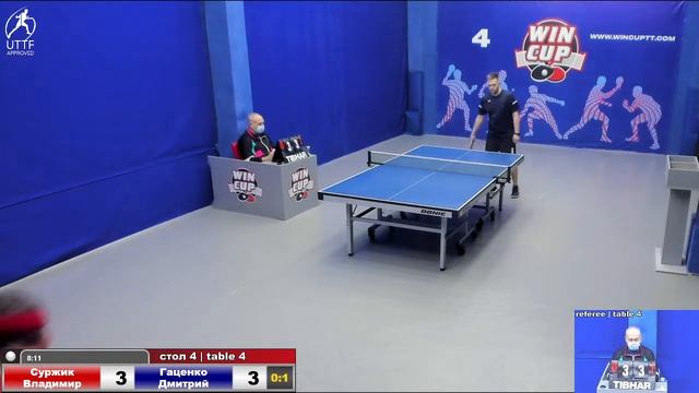 23:45 Суржик Владимир (0:3) Гаценко Дмитрий стол 4 ЮГ-4 27.01.22 смотреть онлайн