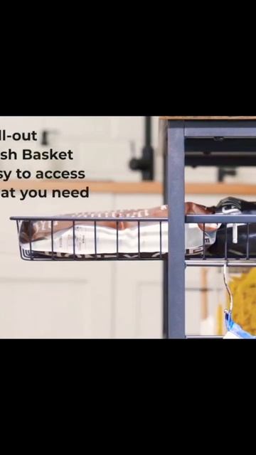 Limited-time deal: VASAGLE Baker's Rack, Microwave Stand with Wire Basket, 6 Hooks, смотреть онлайн