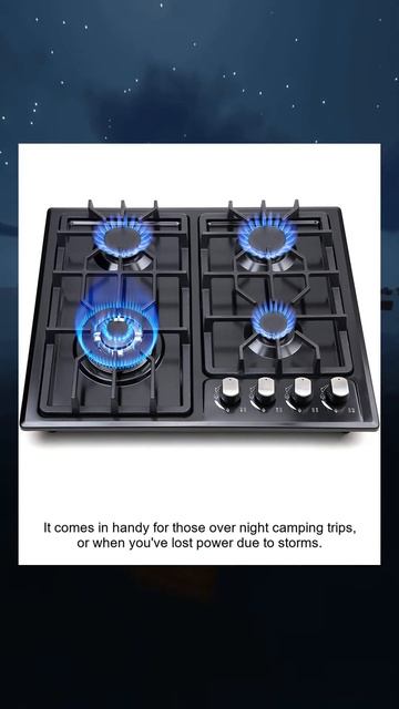 Gas Cooktop 22Inch，Built in Gas Cooktop 4 Burners Stainless Steel Stove with NG/LPG Conversion Kit смотреть онлайн
