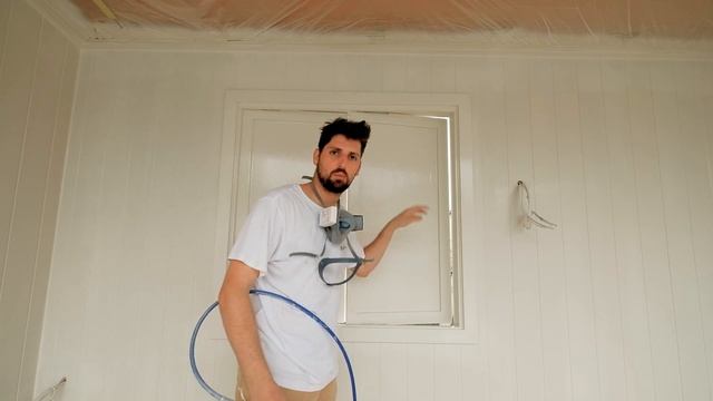 How to spray interior walls with paint sprayer | The Cabana Project Pt. 2 смотреть онлайн