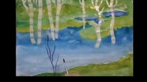 Рисуем весенний пейзаж вместе с детьми, легко и просто