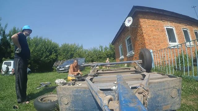 Замена ступицы и подшипника ступицы на ВАЗ 2108 на прицепе. Переделка прицепа под перевозку лодки . смотреть онлайн