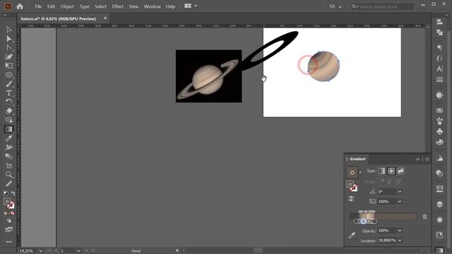 Adobe Illustrator Tutorial | How to Draw a Realistic Looking Planet Saturn With the Gradient Tool смотреть онлайн