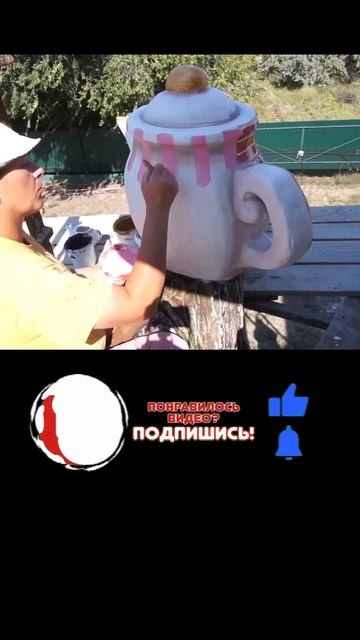 чайник из цемента. покраска. идеи для дома. смотреть онлайн