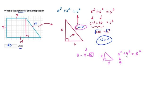 Perimeter using Pythagorean Theorem смотреть онлайн