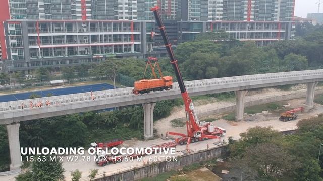 Transporting & Loading a Locomotive for Klang Valley MRT 2 | Megalift Malaysia | Project Logistics смотреть онлайн