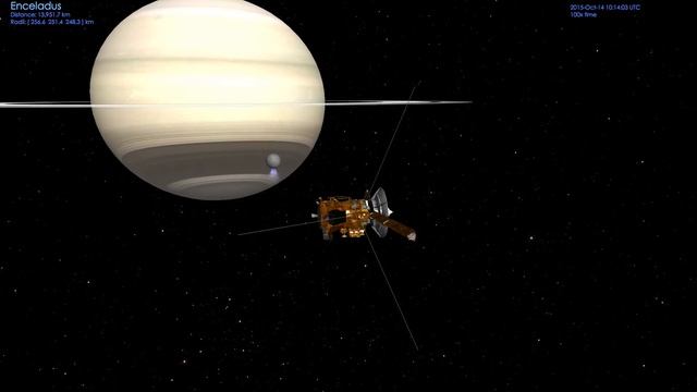 Animation of Cassini "E20" Enceladus Flyby - Oct. 14, 2015 смотреть онлайн
