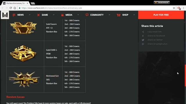 Warface Europe - HUGE RANDOM BOXES SALE! CROWN BOXES LIMITED AND MORE!!!!