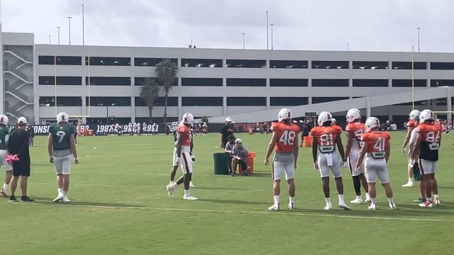 Miami Hurricanes practice August 24, 2021 quarterback / receiver drills смотреть онлайн