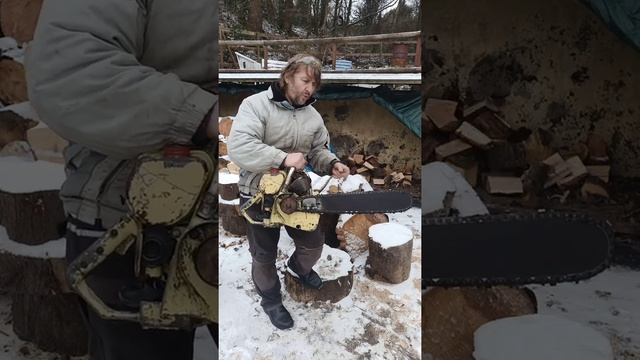 Clinton D55 Vintage 73cc American Chainsaw. Overview of a beautiful old girl. Now Running 😁 смотреть онлайн