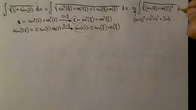 (Method 2) Integral of sqrt(1+sin(x)) (trigonometric identities + substitution) смотреть онлайн