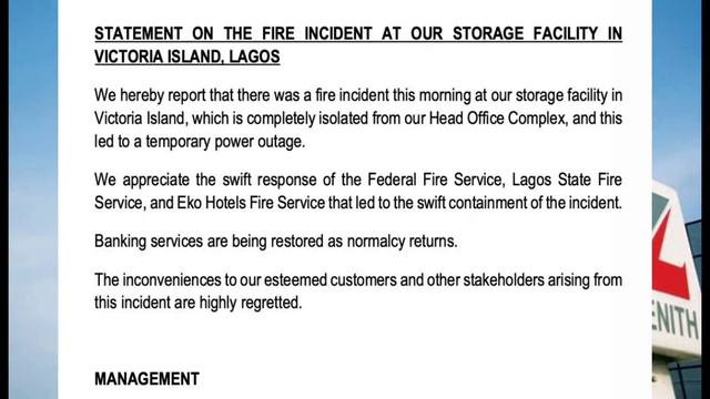 A reported fire at Zenith Bank could be hurting your transactions, A fire @ Zenith Bank’s data Unit смотреть онлайн