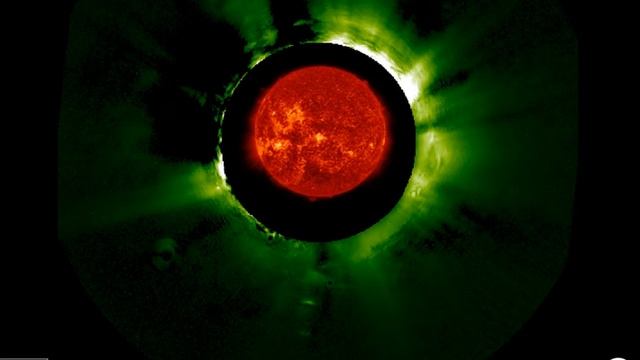 Earth-size UFO:::AIA 304, COR1-B  (2014-06-01 21:24:43 - 2014-06-08 20:12:43 UTC)