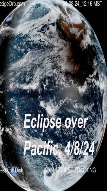 Solar Eclipse Over Pacific🌎Satellite View 2024 #space #nasa #shorts