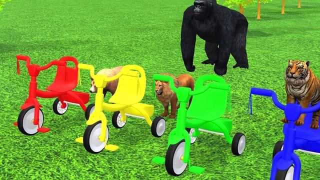 Choose the right slider button Planet Animals Game Lion Leopard Tiger Gorilla Game Funny Video смотреть онлайн