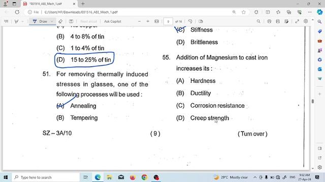 OPSC AEE MECHANICAL 2015 SET A PAPER 1 PYQ DISCUSSION PART-2 смотреть онлайн